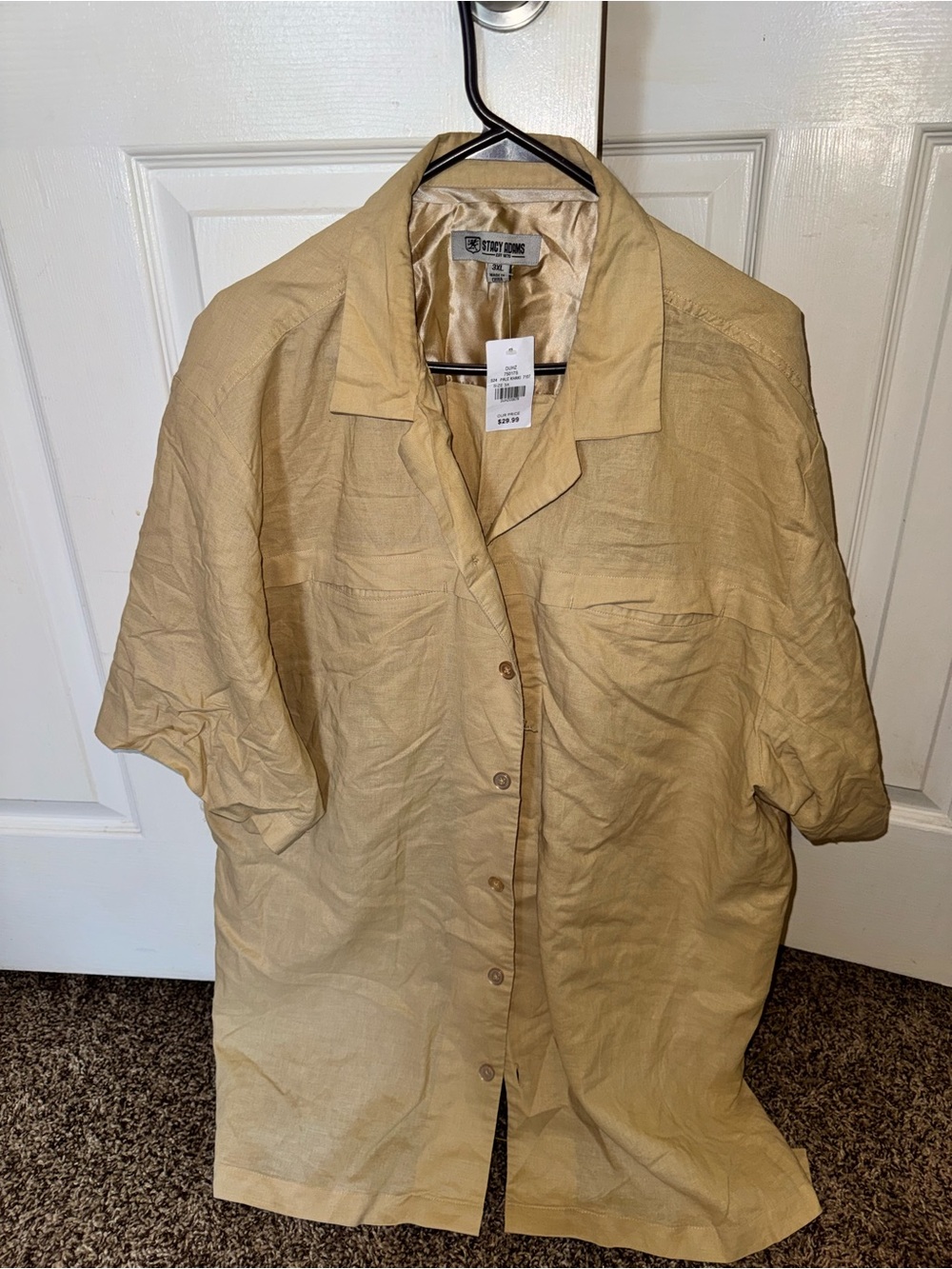 Tommy Bahama Lightweight Short-Sleeve Linen Shirt Jacket in Tan